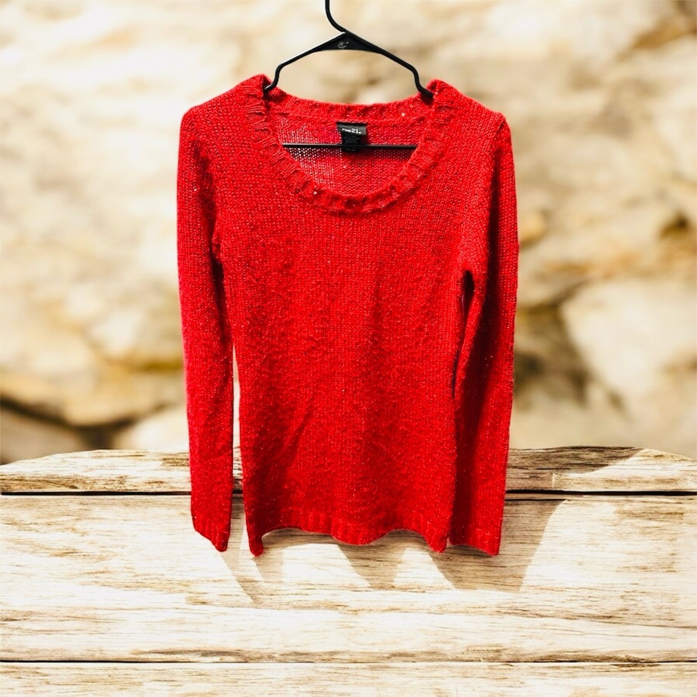 Rue21 Vibrant Red Long Sleeve Knit Top